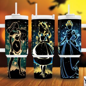 Disney Princesses Cartoon Custom Stanley Quencher 40Oz Stainless Steel Tumbler With Handle