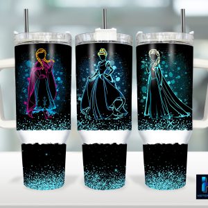 Disney Princesses Cartoon Custom Stanley Quencher 40Oz Stainless Steel Tumbler With Handle