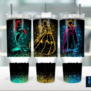 Disney Princesses Cartoon Custom Stanley Quencher 40Oz Stainless Steel Tumbler With Handle
