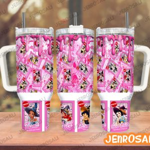 Disney Princesses Cartoon Custom Stanley Quencher 40Oz Stainless Steel Tumbler With Handle