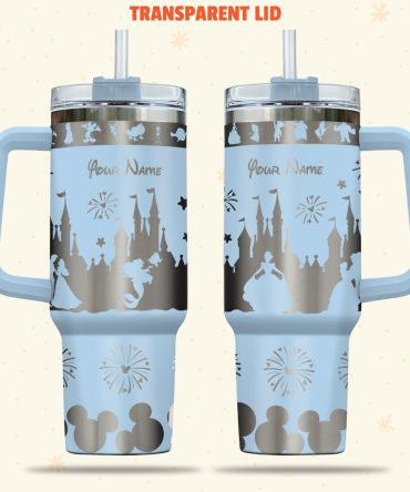 Disney Princesses Cartoon Custom Stanley Quencher 40Oz Stainless Steel Tumbler With Handle