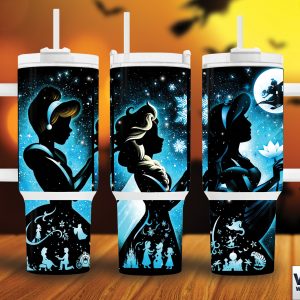 Disney Princesses Cartoon Custom Stanley Quencher 40Oz Stainless Steel Tumbler With Handle