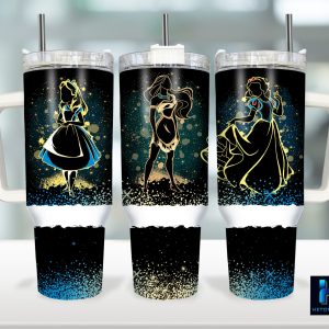 Disney Princesses Cartoon Custom Stanley Quencher 40Oz Stainless Steel Tumbler With Handle