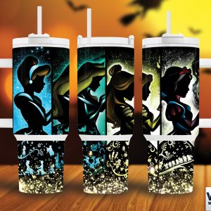 Disney Princesses Cartoon Custom Stanley Quencher 40Oz Stainless Steel Tumbler With Handle