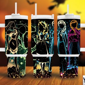 Disney Princesses Cartoon Custom Stanley Quencher 40Oz Stainless Steel Tumbler With Handle