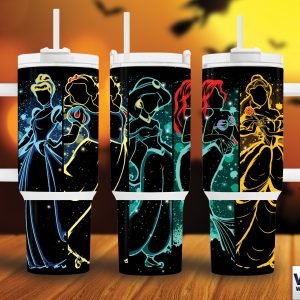 Disney Princesses Cartoon Custom Stanley Quencher 40Oz Stainless Steel Tumbler With Handle