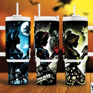 Disney Princesses Cartoon Custom Stanley Quencher 40Oz Stainless Steel Tumbler With Handle