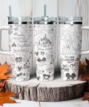 Disney Vacation Family Trip Cartoon Custom Stanley Quencher 40Oz Stainless Steel Tumbler With Handle