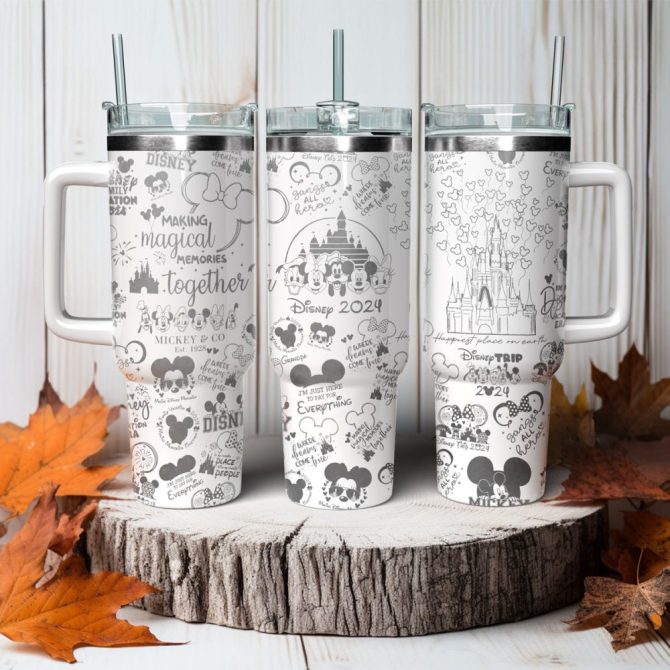 Disney Vacation Family Trip Cartoon Custom Stanley Quencher 40Oz Stainless Steel Tumbler With Handle