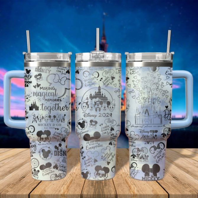 Disney Vacation Family Trip Cartoon Custom Stanley Quencher 40Oz Stainless Steel Tumbler With Handle