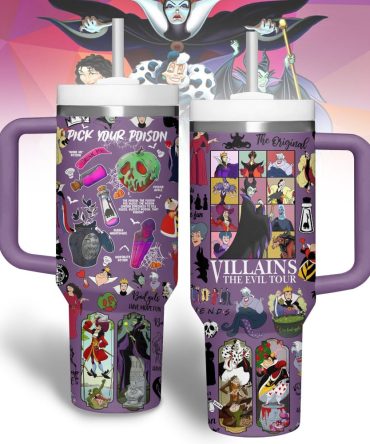 Disney Villains Cartoon Custom Stanley Quencher 40Oz Stainless Steel Tumbler