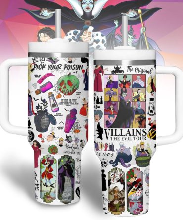 Disney Villains Cartoon Custom Stanley Quencher 40Oz Stainless Steel Tumbler