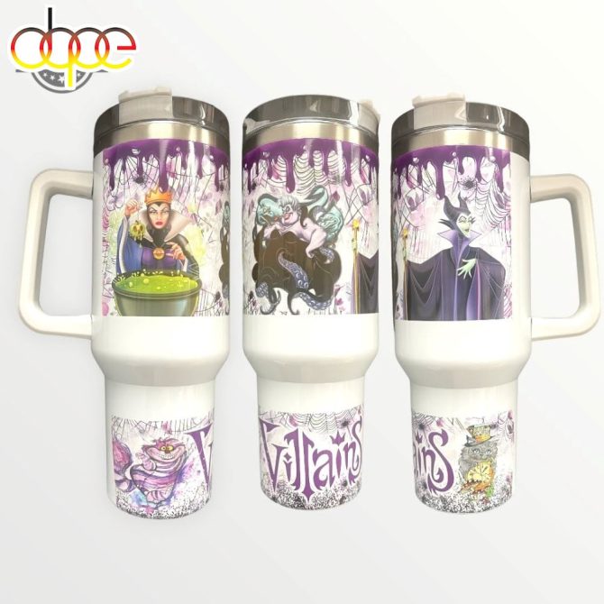Disney Villains Cartoon Custom Stanley Quencher 40Oz Stainless Steel Tumbler With Handle