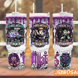 Disney Villains Cartoon Custom Stanley Quencher 40Oz Stainless Steel Tumbler With Handle