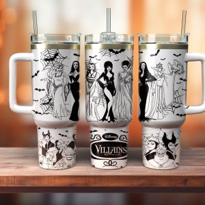 Disney Villains Cartoon Custom Stanley Quencher 40Oz Stainless Steel Tumbler With Handle