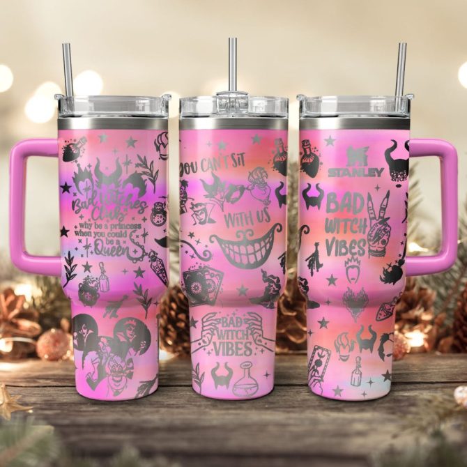 Disney Villains Cartoon Custom Stanley Quencher 40Oz Stainless Steel Tumbler With Handle