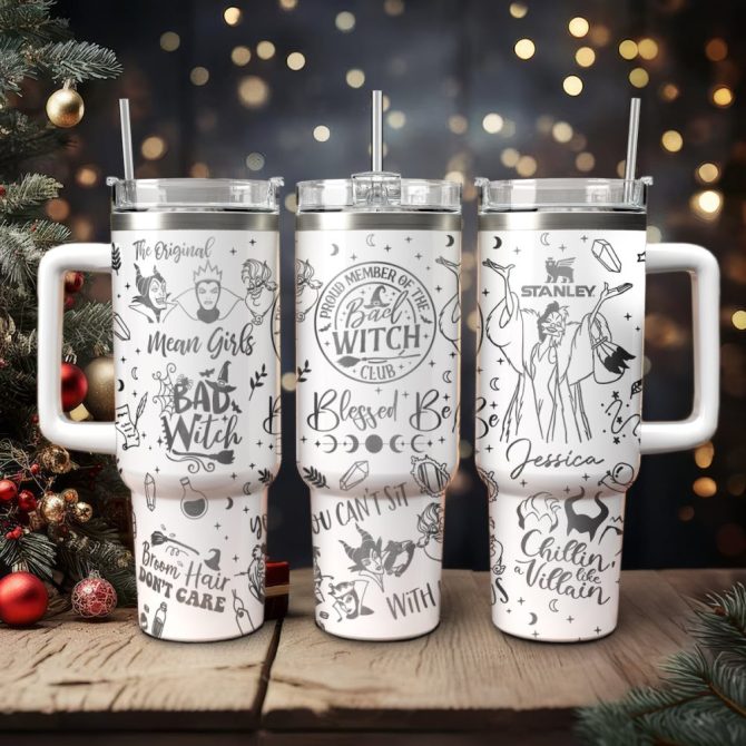 Disney Villains Cartoon Custom Stanley Quencher 40Oz Stainless Steel Tumbler With Handle
