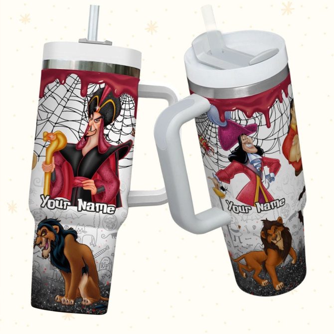 Disney Villains Cartoon Custom Stanley Quencher 40Oz Stainless Steel Tumbler With Handle - Image 3