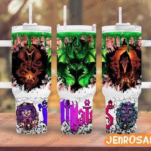 Disney Villains Cartoon Custom Stanley Quencher 40Oz Stainless Steel Tumbler With Handle