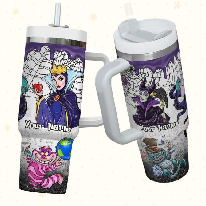 Disney Villains Cartoon Custom Stanley Quencher 40Oz Stainless Steel Tumbler With Handle - Image 3