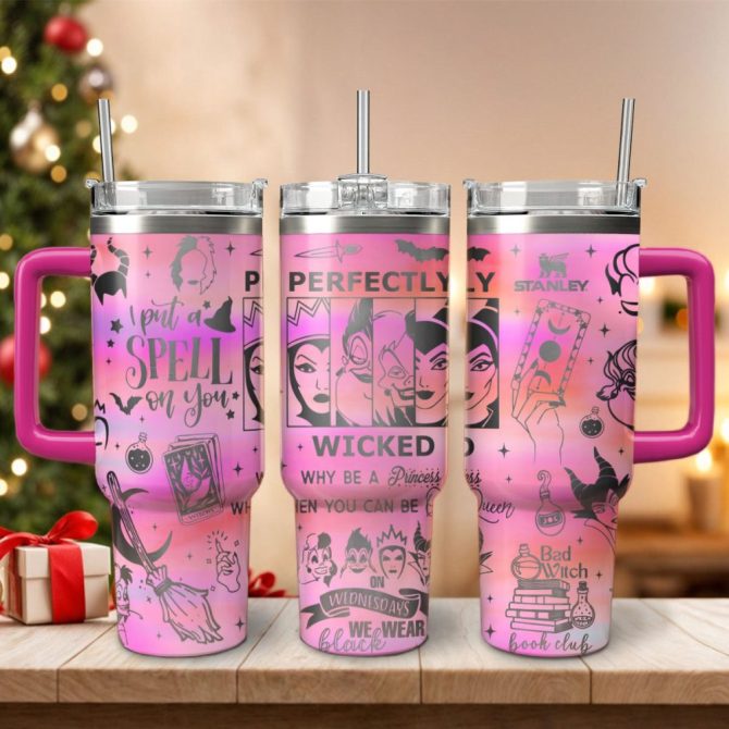 Disney Villains Cartoon Custom Stanley Quencher 40Oz Stainless Steel Tumbler With Handle