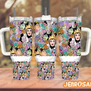Disney Villains Cartoon Custom Stanley Quencher 40Oz Stainless Steel Tumbler With Handle
