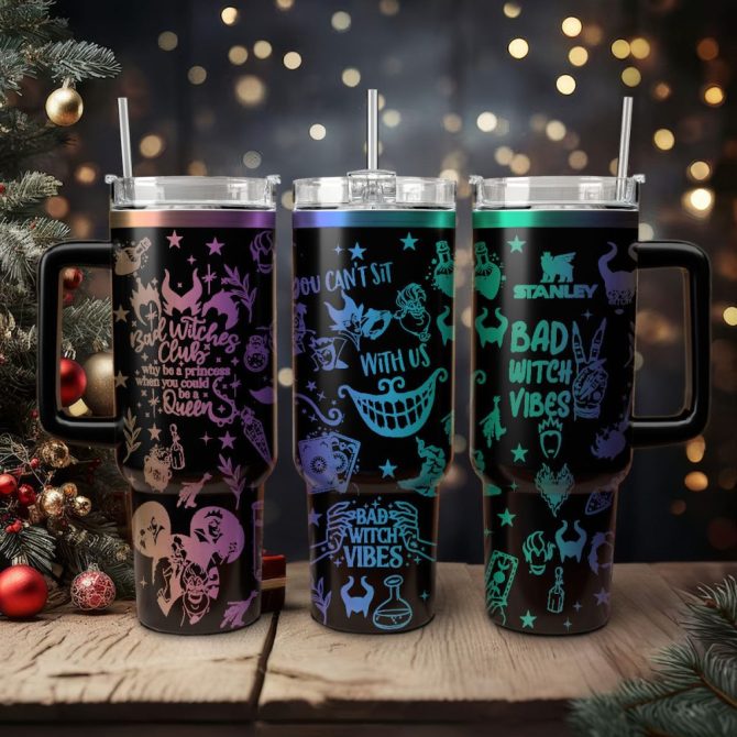 Disney Villains Cartoon Custom Stanley Quencher 40Oz Stainless Steel Tumbler With Handle