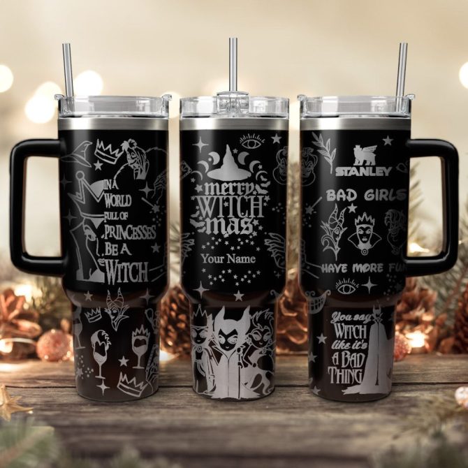 Disney Villains Cartoon Custom Stanley Quencher 40Oz Stainless Steel Tumbler With Handle