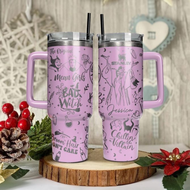 Disney Villains Cartoon Custom Stanley Quencher 40Oz Stainless Steel Tumbler With Handle