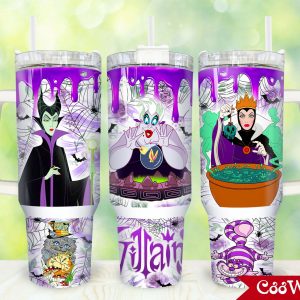 Disney Villains Cartoon Custom Stanley Quencher 40Oz Stainless Steel Tumbler With Handle