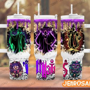 Disney Villains Cartoon Custom Stanley Quencher 40Oz Stainless Steel Tumbler With Handle