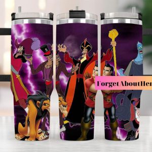 Disney Villains Cartoon Custom Stanley Quencher 40Oz Stainless Steel Tumbler With Handle