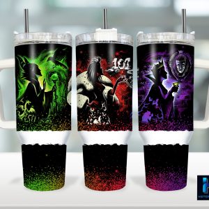 Disney Villains Cartoon Custom Stanley Quencher 40Oz Stainless Steel Tumbler With Handle