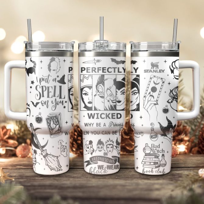 Disney Villains Cartoon Custom Stanley Quencher 40Oz Stainless Steel Tumbler With Handle