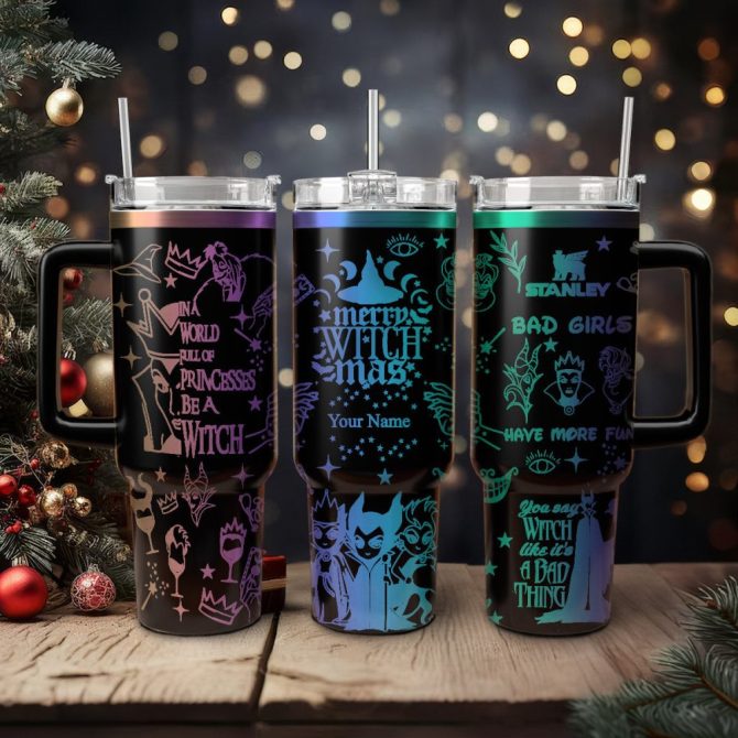 Disney Villains Cartoon Custom Stanley Quencher 40Oz Stainless Steel Tumbler With Handle