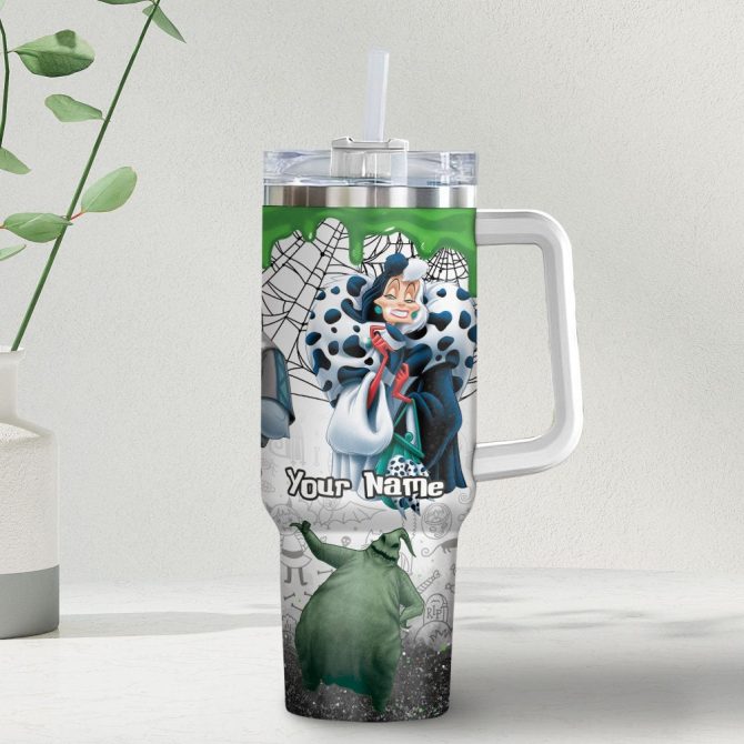 Disney Villains Cartoon Custom Stanley Quencher 40Oz Stainless Steel Tumbler With Handle