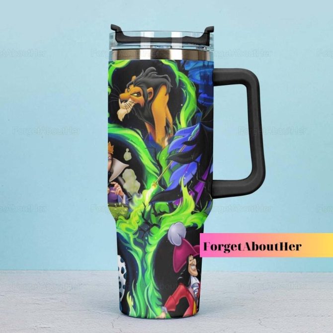 Disney Villains Cartoon Custom Stanley Quencher 40Oz Stainless Steel Tumbler With Handle - Image 3