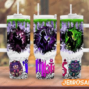Disney Villains Cartoon Custom Stanley Quencher 40Oz Stainless Steel Tumbler With Handle