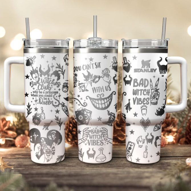 Disney Villains Cartoon Custom Stanley Quencher 40Oz Stainless Steel Tumbler With Handle