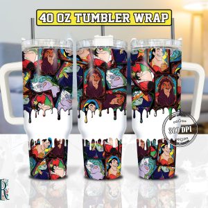 Disney Villains Cartoon Custom Stanley Quencher 40Oz Stainless Steel Tumbler With Handle