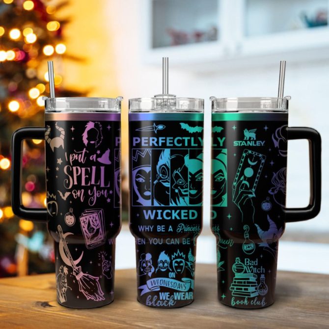 Disney Villains Cartoon Custom Stanley Quencher 40Oz Stainless Steel Tumbler With Handle