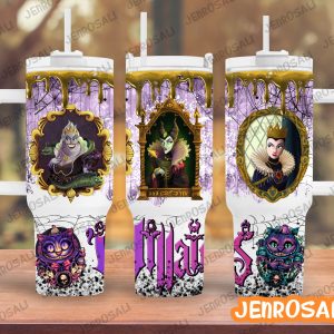Disney Villains Cartoon Custom Stanley Quencher 40Oz Stainless Steel Tumbler With Handle