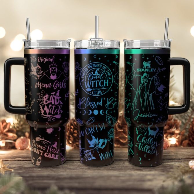 Disney Villains Cartoon Custom Stanley Quencher 40Oz Stainless Steel Tumbler With Handle