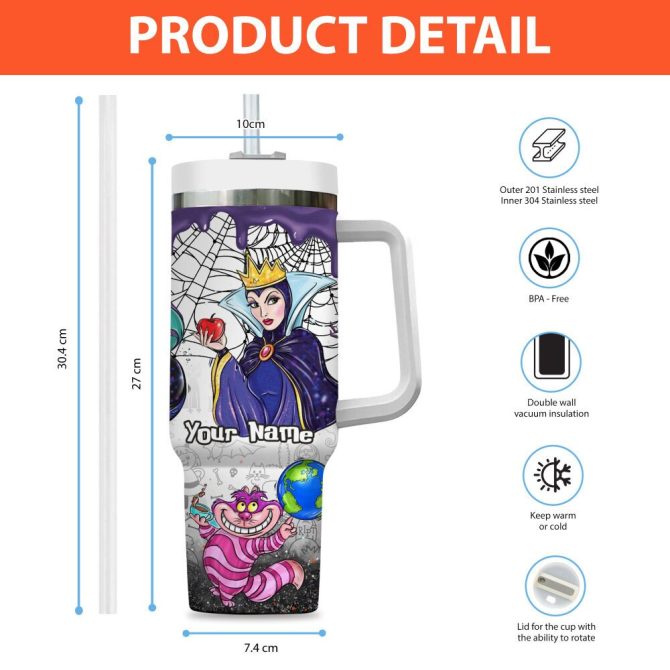 Disney Villains Cartoon Custom Stanley Quencher 40Oz Stainless Steel Tumbler With Handle - Image 4
