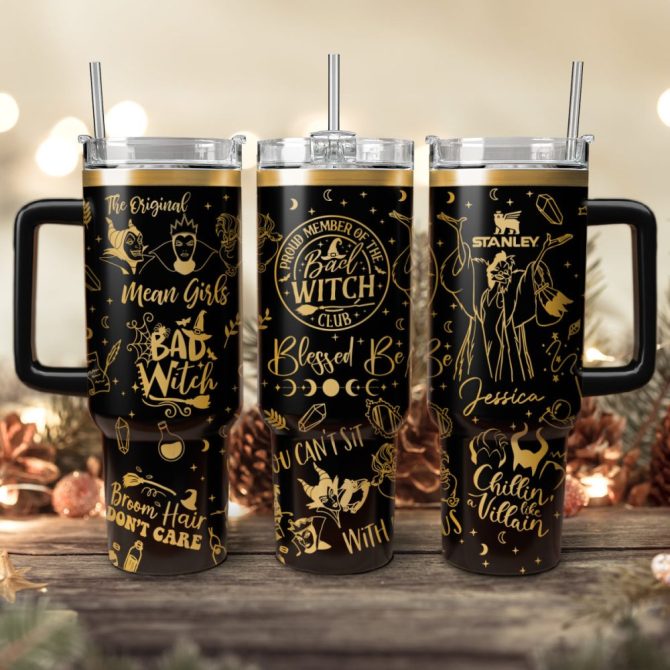 Disney Villains Cartoon Custom Stanley Quencher 40Oz Stainless Steel Tumbler With Handle