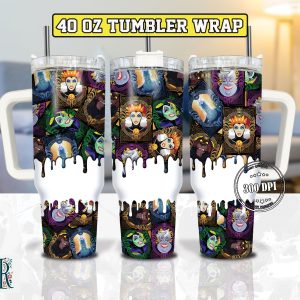 Disney Villains Cartoon Custom Stanley Quencher 40Oz Stainless Steel Tumbler With Handle
