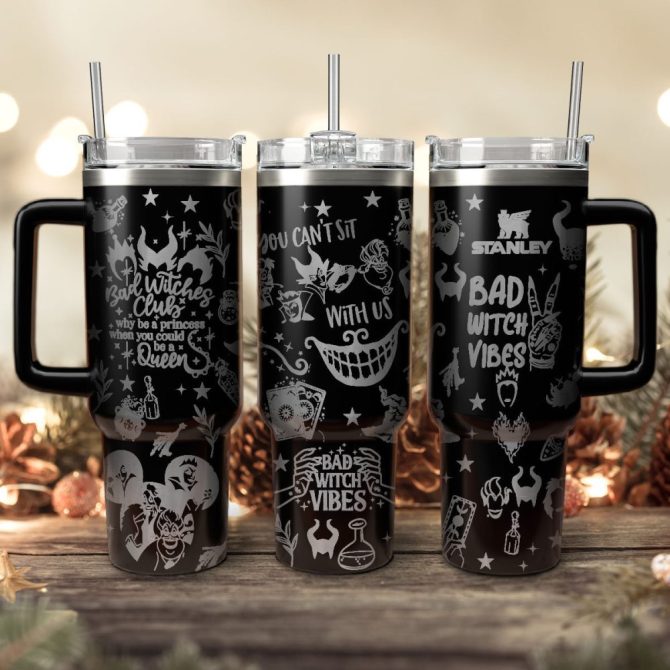 Disney Villains Cartoon Custom Stanley Quencher 40Oz Stainless Steel Tumbler With Handle