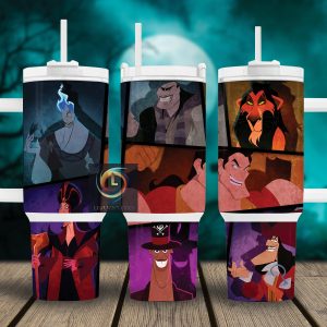 Disney Villains Cartoon Custom Stanley Quencher 40Oz Stainless Steel Tumbler With Handle