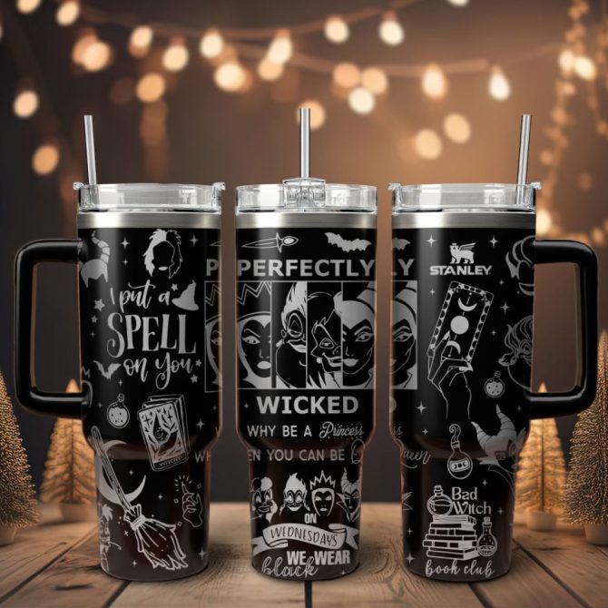 Disney Villains Cartoon Custom Stanley Quencher 40Oz Stainless Steel Tumbler With Handle