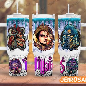 Disney Villains Cartoon Custom Stanley Quencher 40Oz Stainless Steel Tumbler With Handle